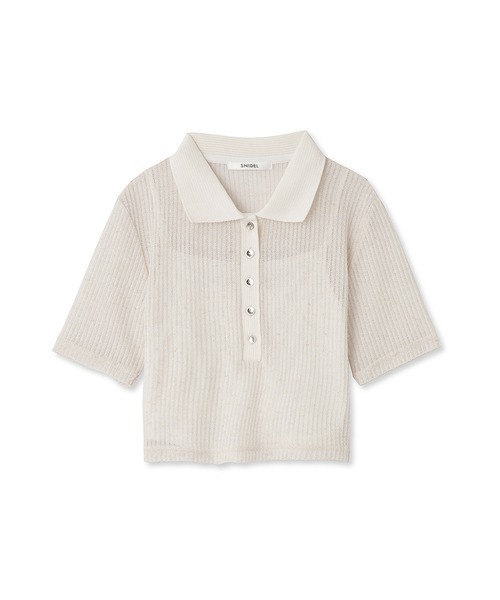 SNIDEL（スナイデル）の「シアークロップドポロシャツ（Tシャツ