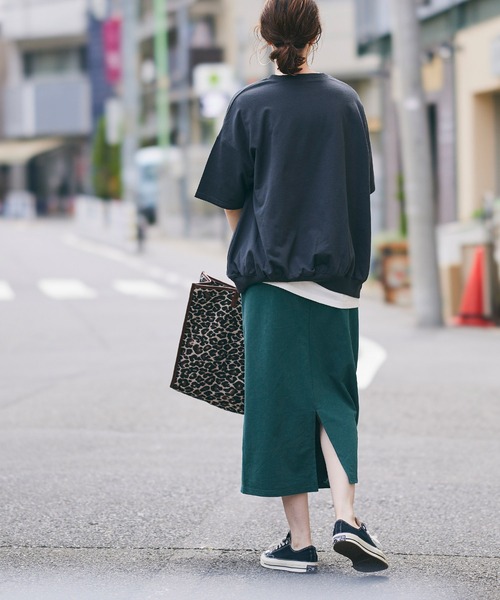coca(coca)(コカ)の「OEミニ裏毛イージーIラインスカート(スカート・レディース・アイボリー/ブラック/マスタード/ネイビー/グリーン/グレー・M/XL/L)」の11枚目の写真