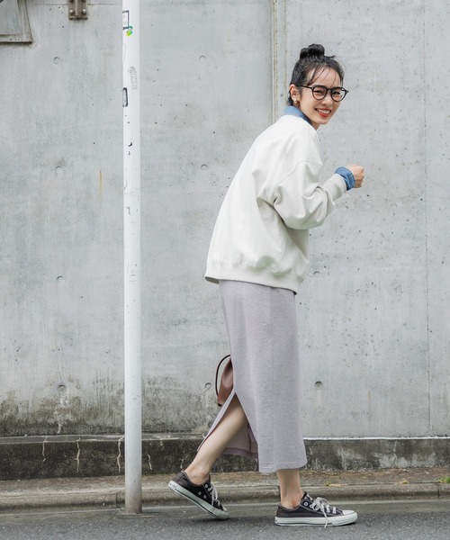 coca(coca)(コカ)の「OEミニ裏毛イージーIラインスカート(スカート・レディース・アイボリー/ブラック/マスタード/ネイビー/グリーン/グレー・M/XL/L)」の13枚目の写真