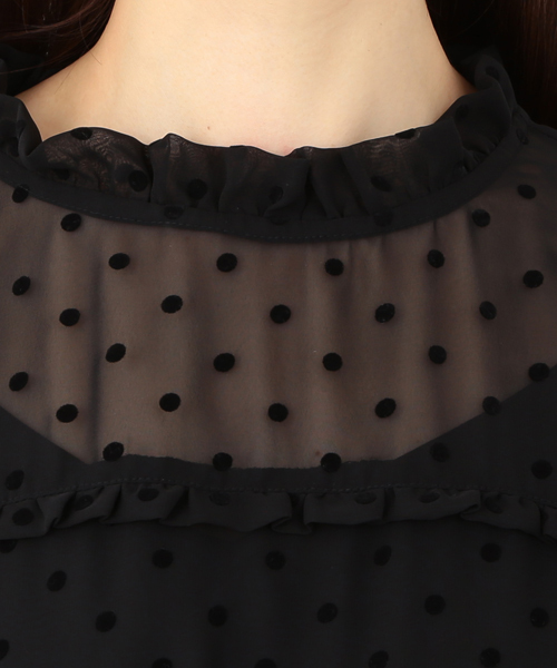 CAROLINA GLASER(カロリナ グレイサー)の「CAROLINA GLASER / ドットワンピース(ワンピース・レディース・ブラック/クリーム・ONE SIZE)」の5枚目の写真