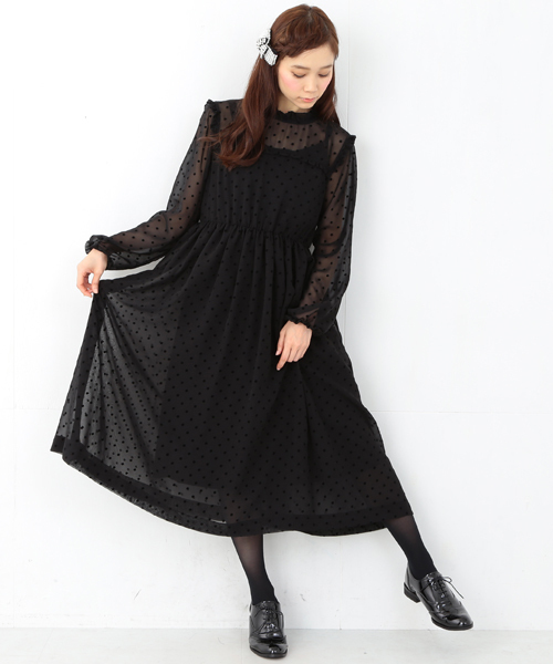 CAROLINA GLASER(カロリナ グレイサー)の「CAROLINA GLASER / ドットワンピース(ワンピース・レディース・ブラック/クリーム・ONE SIZE)」の8枚目の写真