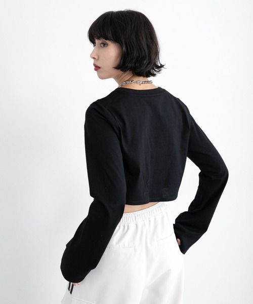 PAGEBOY（ページボーイ）の「イレヘムラメロゴロンＴ（Tシャツ/カットソー・レディース・オフホワイト/ブラック・FREE）」の9枚目の写真