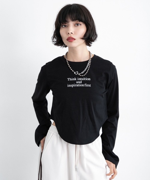 PAGEBOY（ページボーイ）の「イレヘムラメロゴロンＴ（Tシャツ/カットソー・レディース・オフホワイト/ブラック・FREE）」の10枚目の写真