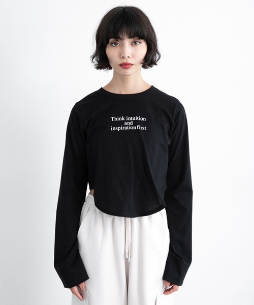 PAGEBOY（ページボーイ）の「イレヘムラメロゴロンＴ（Tシャツ/カットソー・レディース・オフホワイト/ブラック・FREE）」の13枚目の写真