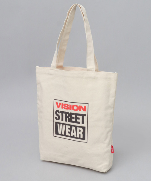 VISION STREET WEAR(ヴィジョンストリートウェア)の「キャンバス 縦型 トートバッグ(トートバッグ・メンズ・ホワイト系その他2/ホワイト系その他/ホワイト系その他3・FREE)」の4枚目の写真