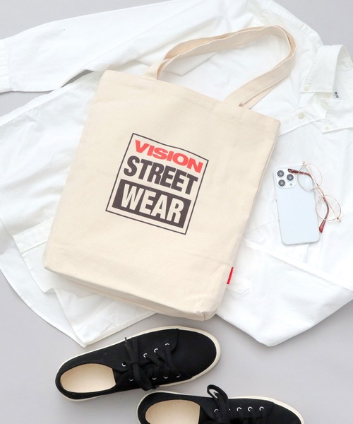 VISION STREET WEAR(ヴィジョンストリートウェア)の「キャンバス 縦型 トートバッグ(トートバッグ・メンズ・ホワイト系その他2/ホワイト系その他/ホワイト系その他3・FREE)」の7枚目の写真