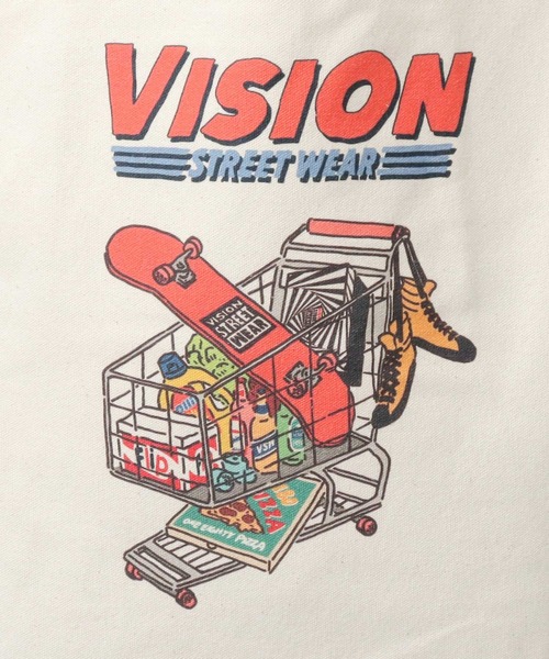 VISION STREET WEAR(ヴィジョンストリートウェア)の「キャンバス 縦型 トートバッグ(トートバッグ・メンズ・ホワイト系その他2/ホワイト系その他/ホワイト系その他3・FREE)」の11枚目の写真