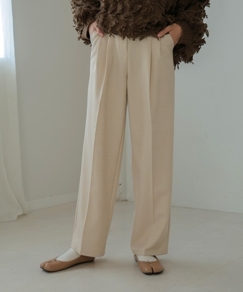 Bab（バブ）の「【S・M・Lサイズ展開有り】センタープレスツータックスラックス（スラックス・レディース・グリーン/レッド/アイボリー/チャコールグレー・L/M/S）」の13枚目の写真