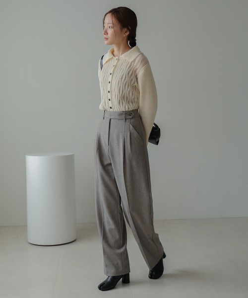 Bab（バブ）の「【S・M・Lサイズ展開有り】センタープレスツータックスラックス（スラックス・レディース・グリーン/レッド/アイボリー/チャコールグレー・L/M/S）」の15枚目の写真