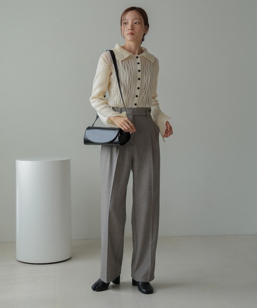 Bab（バブ）の「【S・M・Lサイズ展開有り】センタープレスツータックスラックス（スラックス・レディース・グリーン/レッド/アイボリー/チャコールグレー・L/M/S）」の17枚目の写真