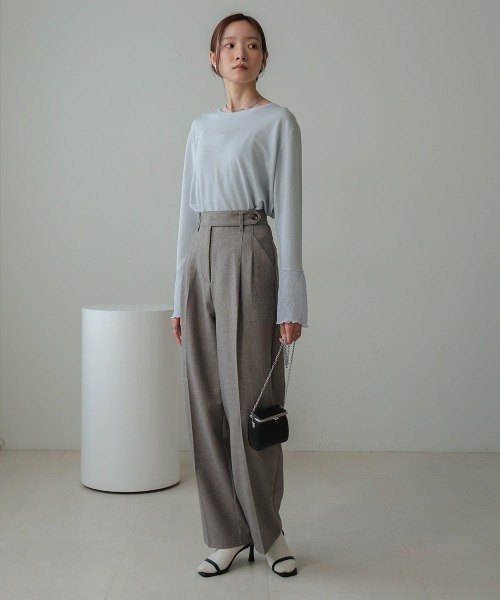 Bab（バブ）の「【S・M・Lサイズ展開有り】センタープレスツータックスラックス（スラックス・レディース・グリーン/レッド/アイボリー/チャコールグレー・L/M/S）」の20枚目の写真