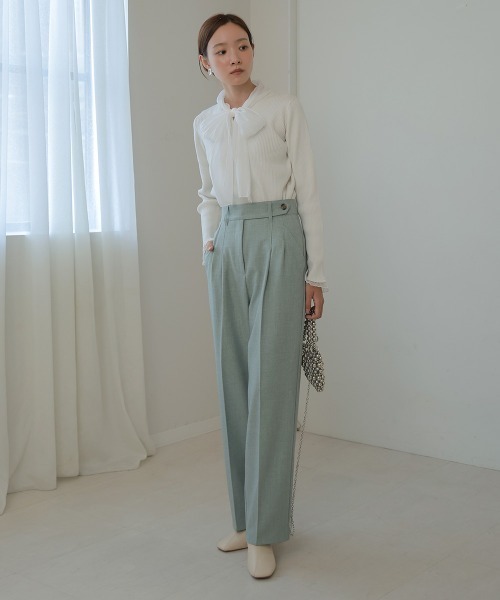 Bab（バブ）の「【S・M・Lサイズ展開有り】センタープレスツータックスラックス（スラックス・レディース・グリーン/レッド/アイボリー/チャコールグレー・L/M/S）」の21枚目の写真