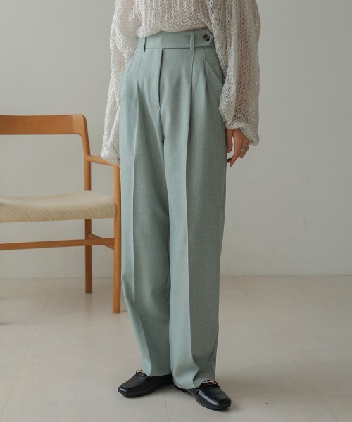 Bab（バブ）の「【S・M・Lサイズ展開有り】センタープレスツータックスラックス（スラックス・レディース・グリーン/レッド/アイボリー/チャコールグレー・L/M/S）」の22枚目の写真