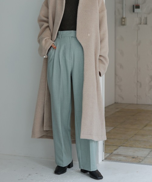 Bab（バブ）の「【S・M・Lサイズ展開有り】センタープレスツータックスラックス（スラックス・レディース・グリーン/レッド/アイボリー/チャコールグレー・L/M/S）」の5枚目の写真