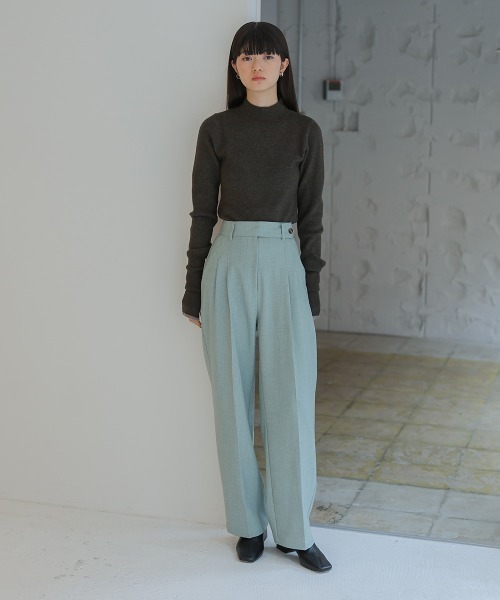 Bab（バブ）の「【S・M・Lサイズ展開有り】センタープレスツータックスラックス（スラックス・レディース・グリーン/レッド/アイボリー/チャコールグレー・L/M/S）」の7枚目の写真