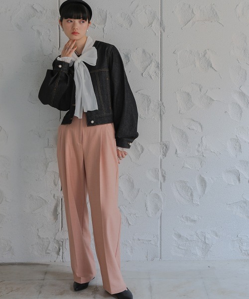 Bab（バブ）の「【S・M・Lサイズ展開有り】センタープレスツータックスラックス（スラックス・レディース・グリーン/レッド/アイボリー/チャコールグレー・L/M/S）」の8枚目の写真