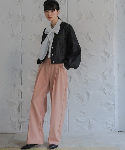 Bab（バブ）の「【S・M・Lサイズ展開有り】センタープレスツータックスラックス（スラックス・レディース・グリーン/レッド/アイボリー/チャコールグレー・L/M/S）」の9枚目の写真