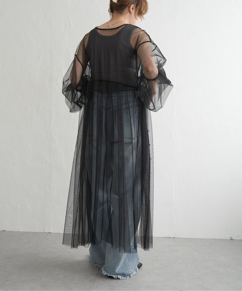 極美品♡ルネ♡ニット×チュールワンピース セール】チュール長袖ワンピース（ワンピース）｜notch.（ノッチ