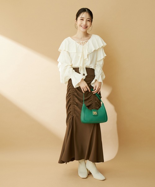 キャロウェイ　レディース　フリル　チュニック 楽天市場】サイドプリーツ長袖チュニック レディース チュニック