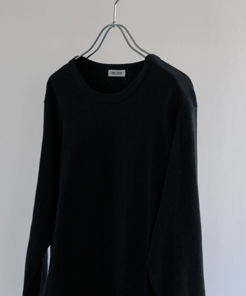 FORK&SPOON(フォークアンドスプーン)の「FORK&SPOON ラフィー天竺クルーネックTシャツ(Tシャツ/カットソー・レディース・ホワイト/ライトグレー/ブラック・1)」の2枚目の写真