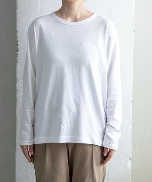 FORK&SPOON(フォークアンドスプーン)の「FORK&SPOON ラフィー天竺クルーネックTシャツ(Tシャツ/カットソー・レディース・ホワイト/ライトグレー/ブラック・1)」の15枚目の写真