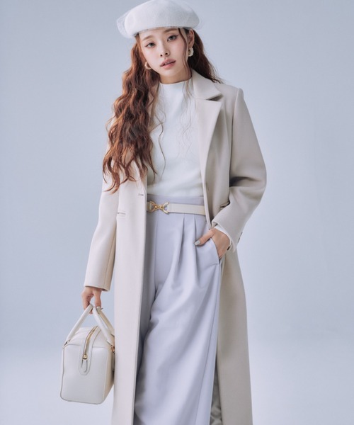 EIMY ISTOIRE（エイミーイストワール）の「ロングスリムコート（チェスターコート・レディース・ピンク/ブラック/グレー/ブラウン/アイボリー・S/M）」の9枚目の写真