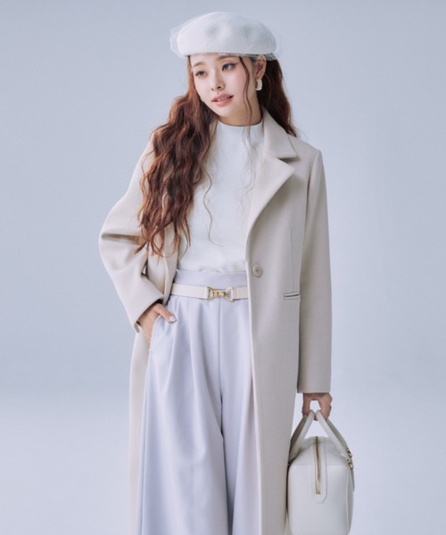 EIMY ISTOIRE（エイミーイストワール）の「ロングスリムコート（チェスターコート・レディース・ピンク/ブラック/グレー/ブラウン/アイボリー・S/M）」の11枚目の写真