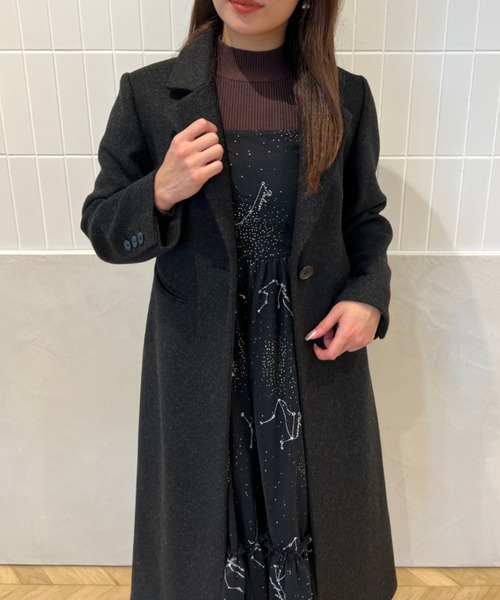 EIMY ISTOIRE（エイミーイストワール）の「ロングスリムコート（チェスターコート・レディース・ピンク/ブラック/グレー/ブラウン/アイボリー・S/M）」の22枚目の写真