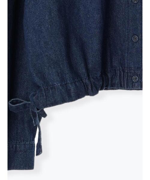 Samansa Mos2(サマンサ モスモス)の「デニム裾ドロストシャツジャケット(ノーカラージャケット・レディース・ネイビー/ブルー・F)」の22枚目の写真
