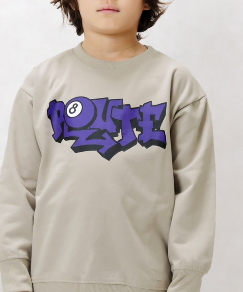 ZI-ON（ジーオン）の「裏起毛 バックプリントオーバーサイズ トレーナー（スウェット・キッズ・グレイッシュベージュ/ホワイト系その他/杢グレー/ネイビー/オフホワイト/ヘザーチャコール/ブラック系その他/キャメル/グレー系その他/ダークグリーン/ブラック系その他3/ベージュ/チャコールグレー/ベージュ系その他/ブラック系その他2/ブラック・110cm/120cm/130cm/140cm/150cm/160cm）」の12枚目の写真