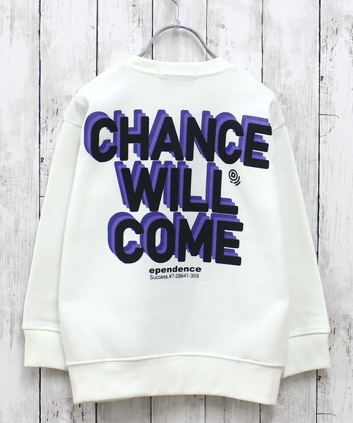 ZI-ON（ジーオン）の「裏起毛 バックプリントオーバーサイズ トレーナー（スウェット・キッズ・グレイッシュベージュ/ホワイト系その他/杢グレー/ネイビー/オフホワイト/ヘザーチャコール/ブラック系その他/キャメル/グレー系その他/ダークグリーン/ブラック系その他3/ベージュ/チャコールグレー/ベージュ系その他/ブラック系その他2/ブラック・110cm/120cm/130cm/140cm/150cm/160cm）」の2枚目の写真