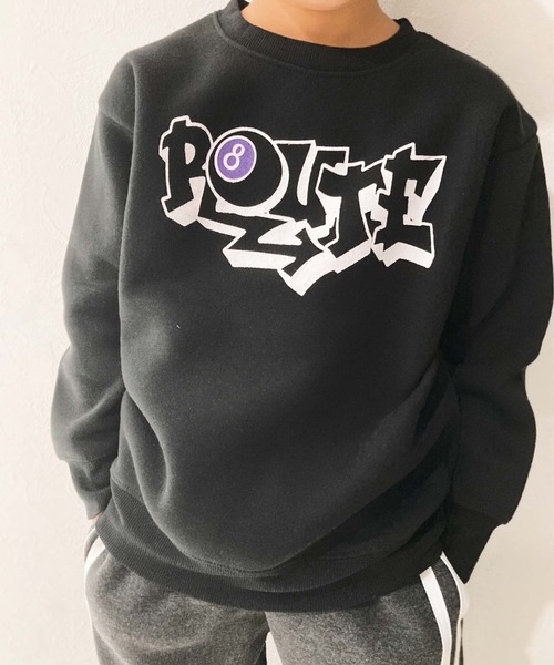 ZI-ON（ジーオン）の「裏起毛 バックプリントオーバーサイズ トレーナー（スウェット・キッズ・グレイッシュベージュ/ホワイト系その他/杢グレー/ネイビー/オフホワイト/ヘザーチャコール/ブラック系その他/キャメル/グレー系その他/ダークグリーン/ブラック系その他3/ベージュ/チャコールグレー/ベージュ系その他/ブラック系その他2/ブラック・110cm/120cm/130cm/140cm/150cm/160cm）」の5枚目の写真