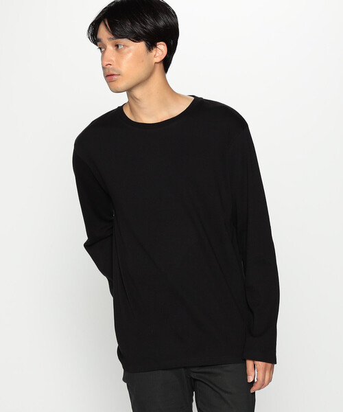 COMME CA ISM(コムサイズム)の「吸湿発熱 ロゴプリント クルーネックロングスリーブTシャツ(Tシャツ/カットソー・メンズ・パープル/グリーン/ブルー/アイボリー/ブラック・FREE)」の3枚目の写真