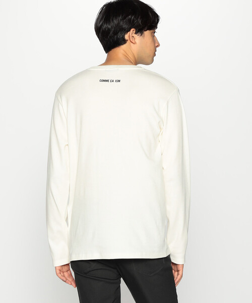 COMME CA ISM(コムサイズム)の「吸湿発熱 ロゴプリント クルーネックロングスリーブTシャツ(Tシャツ/カットソー・メンズ・パープル/グリーン/ブルー/アイボリー/ブラック・FREE)」の7枚目の写真