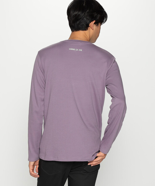 COMME CA ISM(コムサイズム)の「吸湿発熱 ロゴプリント クルーネックロングスリーブTシャツ(Tシャツ/カットソー・メンズ・パープル/グリーン/ブルー/アイボリー/ブラック・FREE)」の9枚目の写真