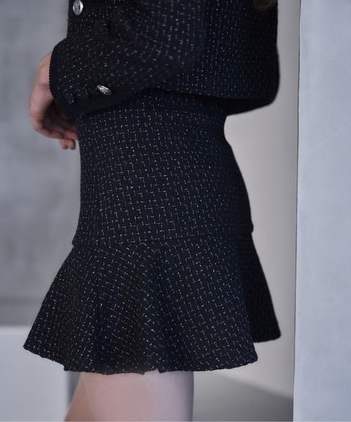 Riu（リウ）の「Mix tweed short skirt（スカート・レディース・ホワイト/ブラック・FREE）」の4枚目の写真