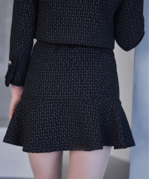 Riu（リウ）の「Mix tweed short skirt（スカート・レディース・ホワイト/ブラック・FREE）」の5枚目の写真