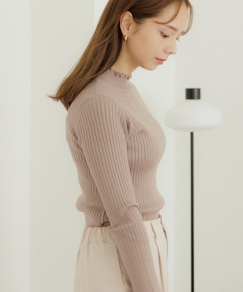 flower（フラワー）の「ノーブルリブニット2（ニット/セーター・レディース・アイボリー/ベージュ・FREE）」の4枚目の写真