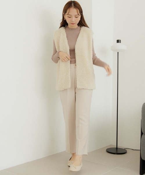 flower（フラワー）の「ノーブルリブニット2（ニット/セーター・レディース・アイボリー/ベージュ・FREE）」の6枚目の写真
