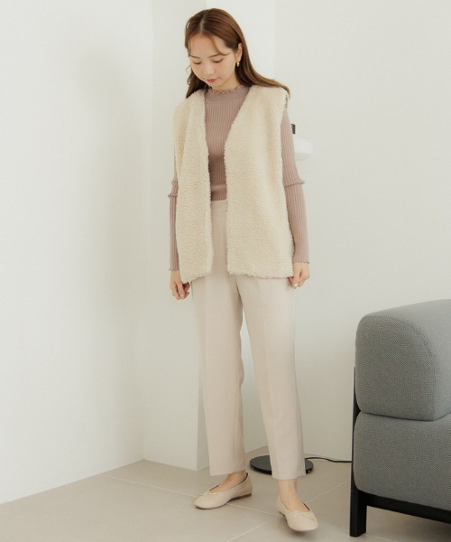 flower（フラワー）の「ノーブルリブニット2（ニット/セーター・レディース・アイボリー/ベージュ・FREE）」の7枚目の写真