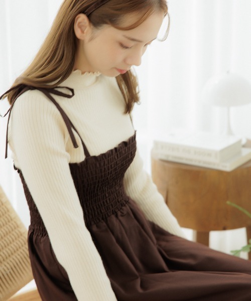 flower（フラワー）の「ノーブルリブニット2（ニット/セーター・レディース・アイボリー/ベージュ・FREE）」の12枚目の写真