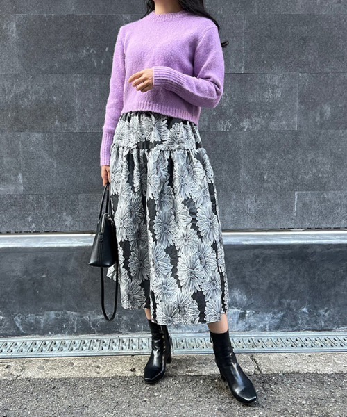 ショート丈カラーニット（ニット/セーター）｜MODE ROBE（モードローブ）