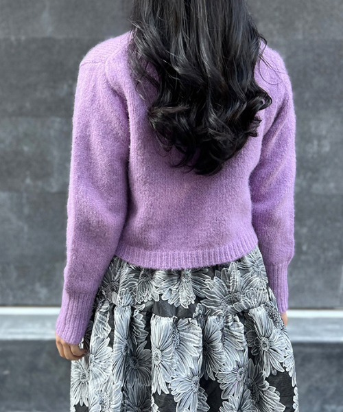 ショート丈カラーニット（ニット/セーター）｜MODE ROBE（モードローブ）