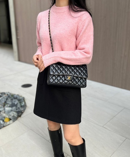 ショート丈カラーニット（ニット/セーター）｜MODE ROBE（モードローブ）