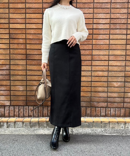 ショート丈カラーニット（ニット/セーター）｜MODE ROBE（モードローブ）