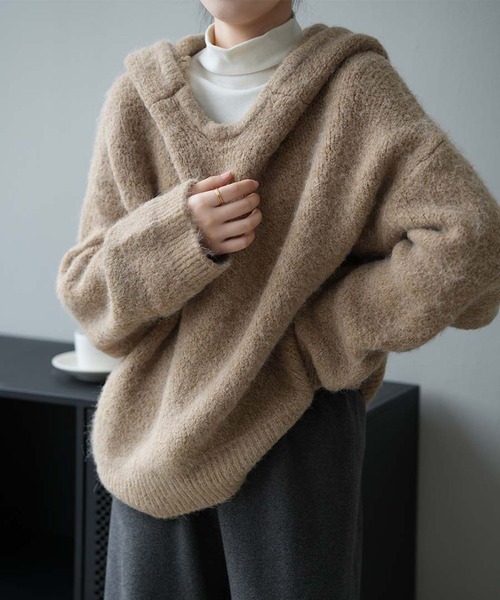 ARGO TOKYO（アルゴトウキョウ）の「Wool Blend Hoodie Knit Pullover フードニットプルオーバー（ニット