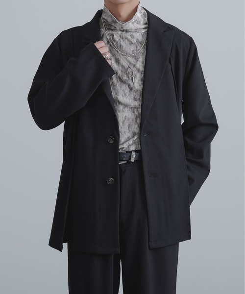 Ellno Loset(エルノロゼット)の「ニュアンスベロアタートルインナー(Tシャツ/カットソー・メンズ・カーキ/ブラック/グレー・LARGE/SMALL/MEDIUM)」の15枚目の写真