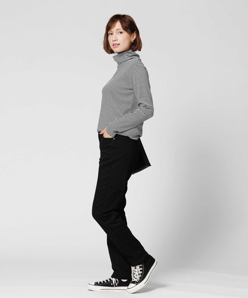 BACK NUMBER(バックナンバー)の「【BACK NUMBER】【エクストラサーモ】デニムテーパードパンツ(デニムパンツ・レディース・ダークインディゴブルー/ブラック・S/L/XS/M)」の5枚目の写真