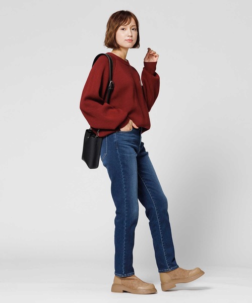 BACK NUMBER(バックナンバー)の「【BACK NUMBER】【エクストラサーモ】デニムテーパードパンツ(デニムパンツ・レディース・ダークインディゴブルー/ブラック・S/L/XS/M)」の7枚目の写真
