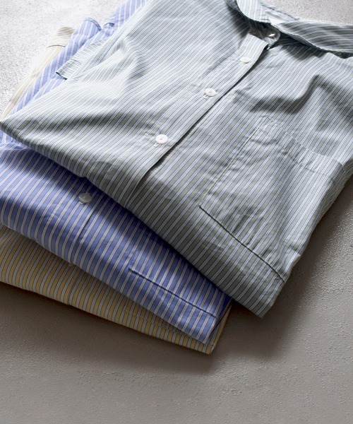 apartment department（アパートメントデパートメント）の「マルチストライプ ベーシックシャツ（シャツ/ブラウス・レディース・ブルー/イエロー/グリーン・M）」の15枚目の写真